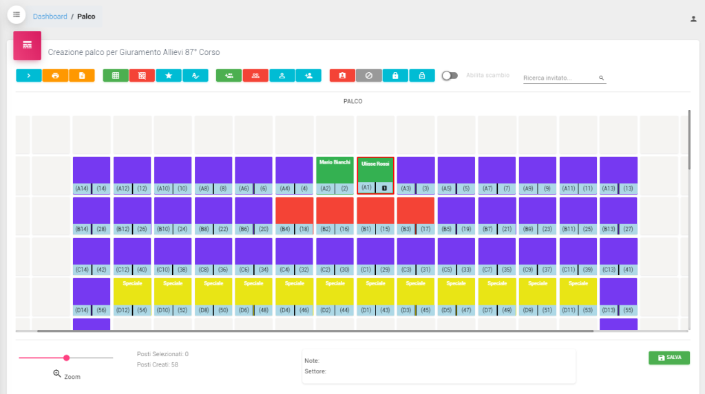 Platea composta in CerimoniereWeb